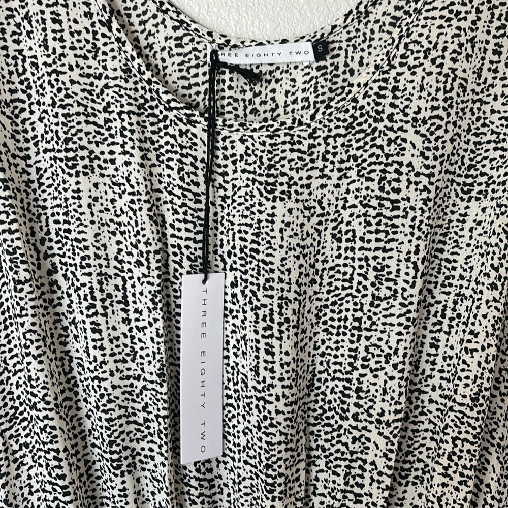 Three Eighty Two White Black Lila Abstract Dress Small - Picture 3 of 8